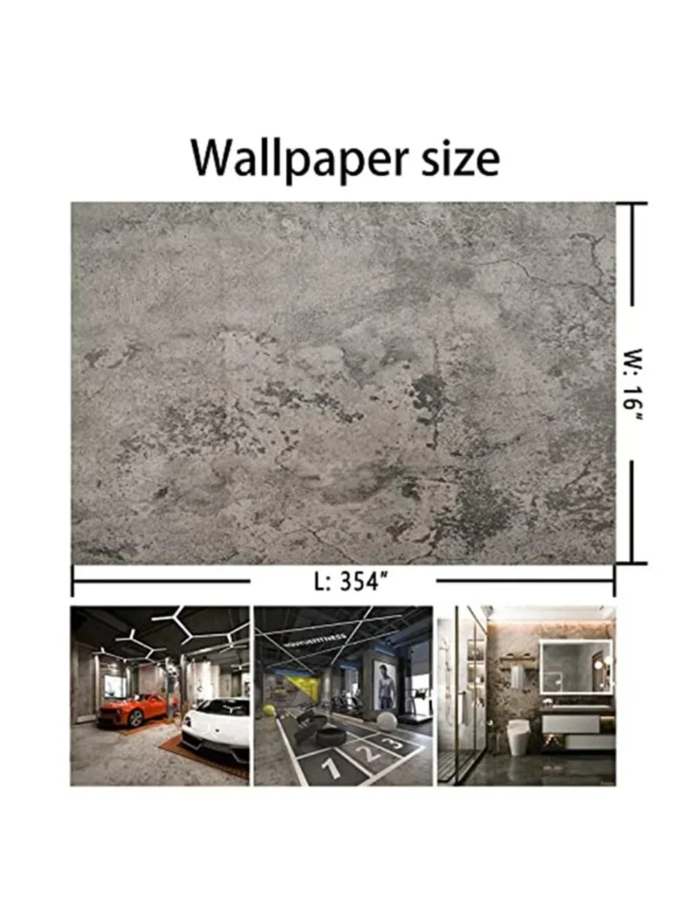 Peel Stick Concrete Wallpaper Grey Cement Contact Paper Removable Vinyl Roll